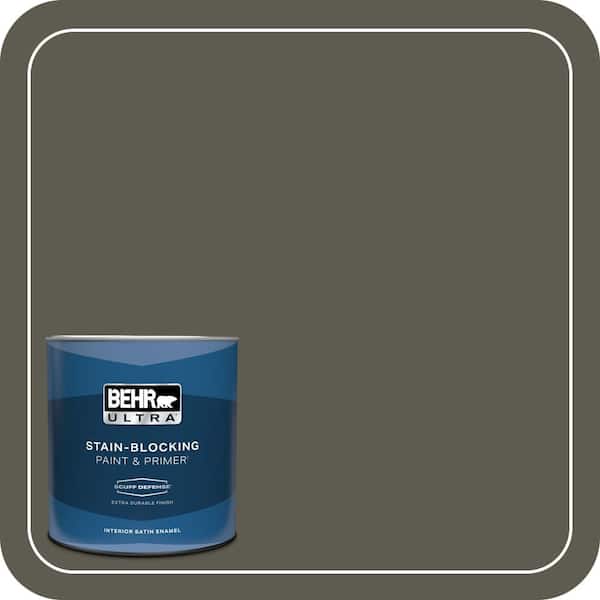 BEHR ULTRA 1 qt. #N370-7 Night Mission Extra Durable Satin Enamel Interior Paint & Primer