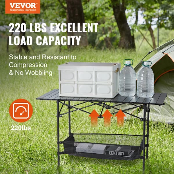 VEVOR Folding Camping Table, Outdoor Portable Side Tables, Lightweight Fold Up Table, Aluminum & Steel Ultra Compact Work Table
