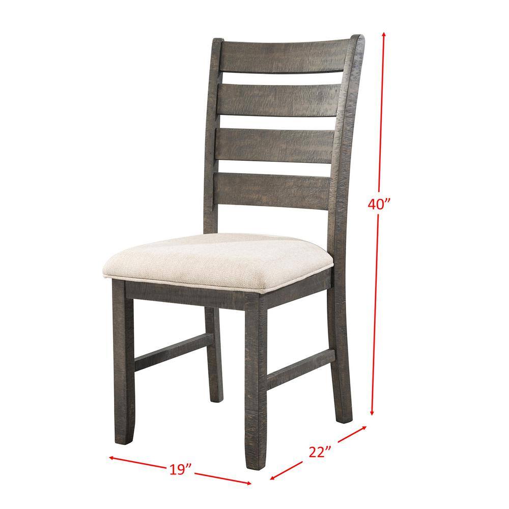Sullivan 7-Piece Modern Rustic Dining Set with Cream Cushions