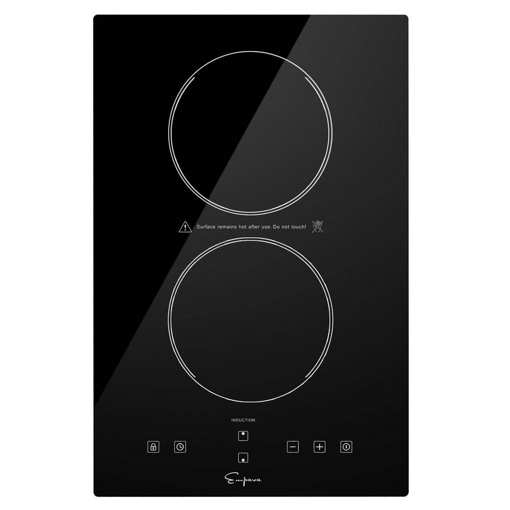 Empava 13.4 in. Smooth Surface Portable Electric Modular Induction Cooktop in Black with 2 Elements