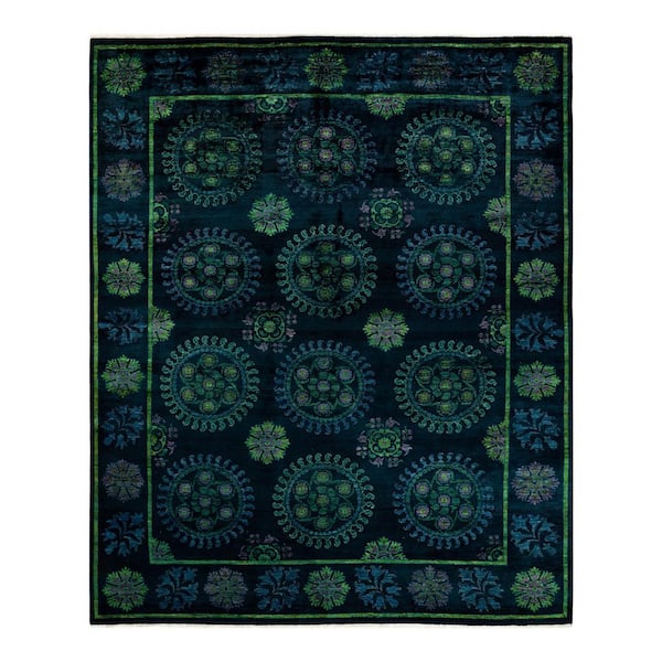 Chloe & Olivia Home Overdyed Black 9 ft. 1 in. x 10 ft. Wool Indoor Area Rug