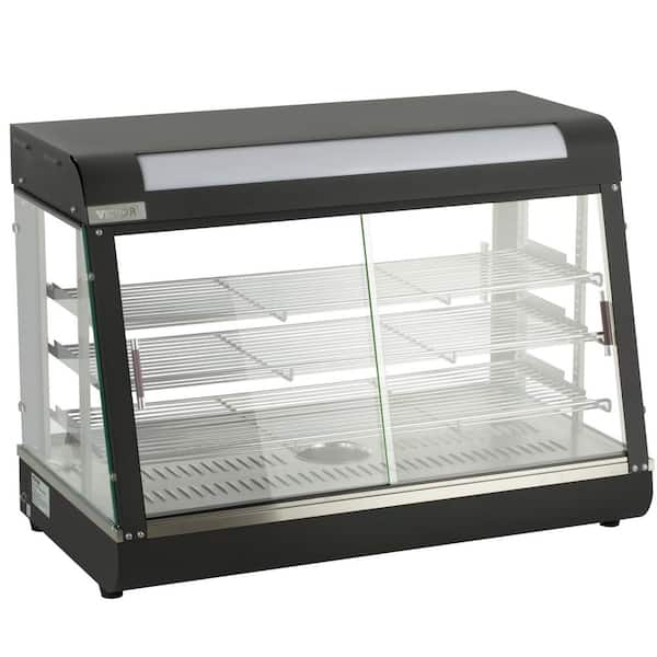 VEVOR Commercial Food Warmer Display 3 Tiers, 1200W Pizza Warmer Countertop Pastry Warmer with Water Tray