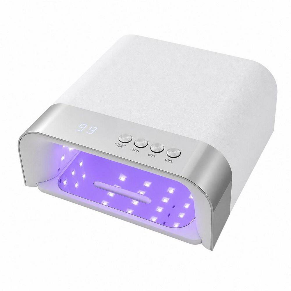 Modern UV Nail Lamp, Manicure Care Bath Accessory, 36 LED Gel Polish Curing Device with Infrared Sensor, White (1-Pack)