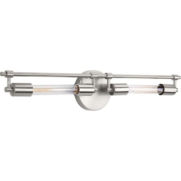 Circuit Collection 2-Light Brushed Nickel Urban Industrial Bath Vanity Light
