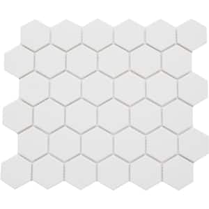 Rezone White 10.98 in. x 12.68 in. Matte Porcelain Mosaic Tile (0.967 sq. ft./Piece)