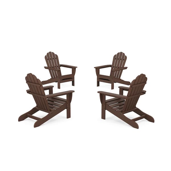 Trex Outdoor Furniture Monterey Bay 4-Piece Plastic Patio Conversation Set Adirondack Chair in Vintage Lantern