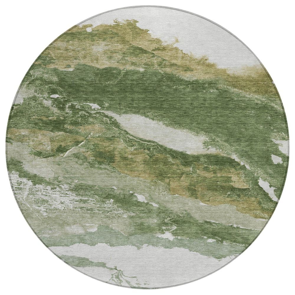 Chantille Machine Washable Indoor/Outdoor Abstract ACN2054 Green 8 ft. x 8 ft. Area Rug price history on PriceWatchPro