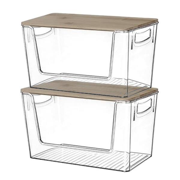 Afoxsos Clear 11.22 in. x 7.12 in. Acrylic Stackable Pantry