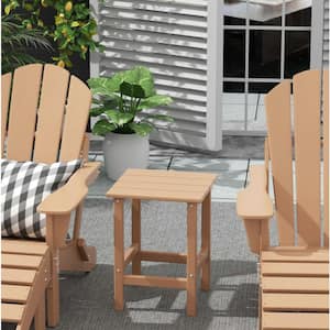 Mason 18 in. Teak Poly Plastic Fade Resistant Outdoor Patio Square Adirondack Side Table