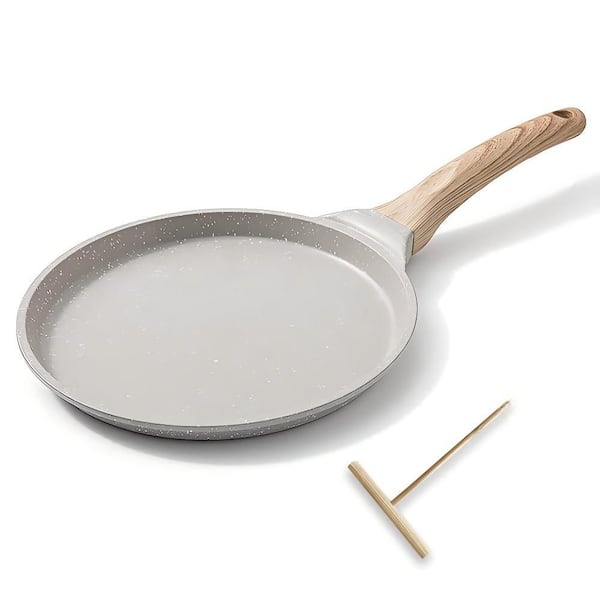 8 in. Nonstick Pan for Crepes Omelette Tortillas, Griddle Pancake Pan for Roti Indian, Black