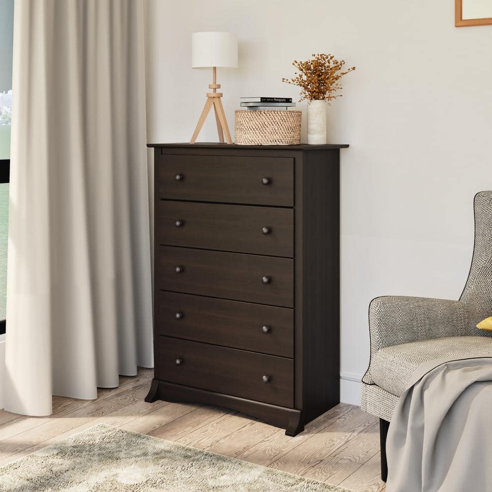 Espresso Fremont 5-Drawer Vertical Chest with Deep Drawers