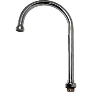 133X Swivel Gooseneck Faucet Spout 10-3/8 in. H x 5-11/16 in. Spread in Chrome Plated Brass