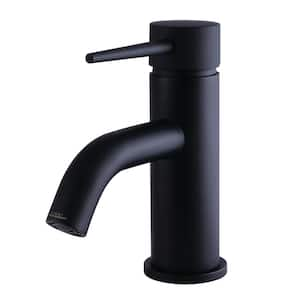 New York Single Handle Single Hole Bathroom Faucet in Matte Black