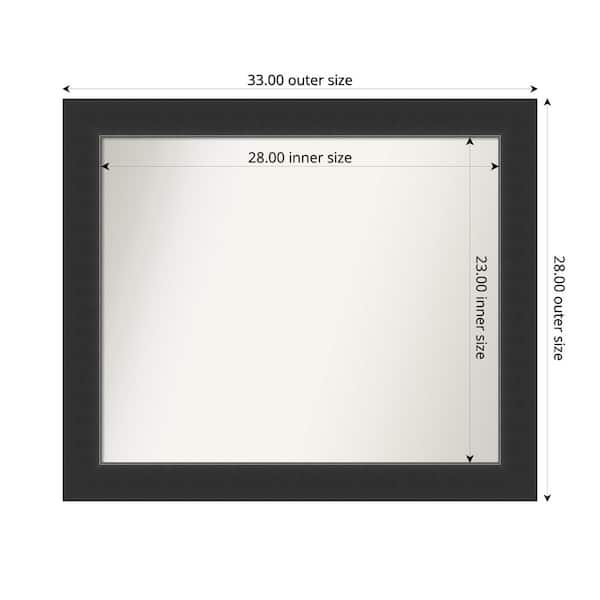 Amanti Art Corvino Black 33 in. x 28 in. Custom Non-Beveled Wood Framed Bathroom Vanity Wall Mirror