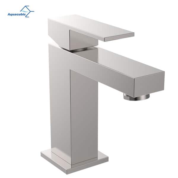 Flynama Deck Mounted Mixer Taps Brass Single Handle Bathroom Faucet in Brushed Nickel