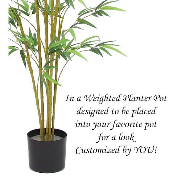Litton Lane 72 in. H Bamboo Artificial Tree with Realistic Leaves and Black  Plastic Pot 88291 - The Home Depot