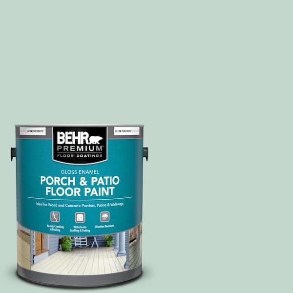 BEHR PREMIUM 1 gal. #470E-3 Aqua Smoke Gloss Enamel Interior/Exterior Porch and Patio Floor Paint