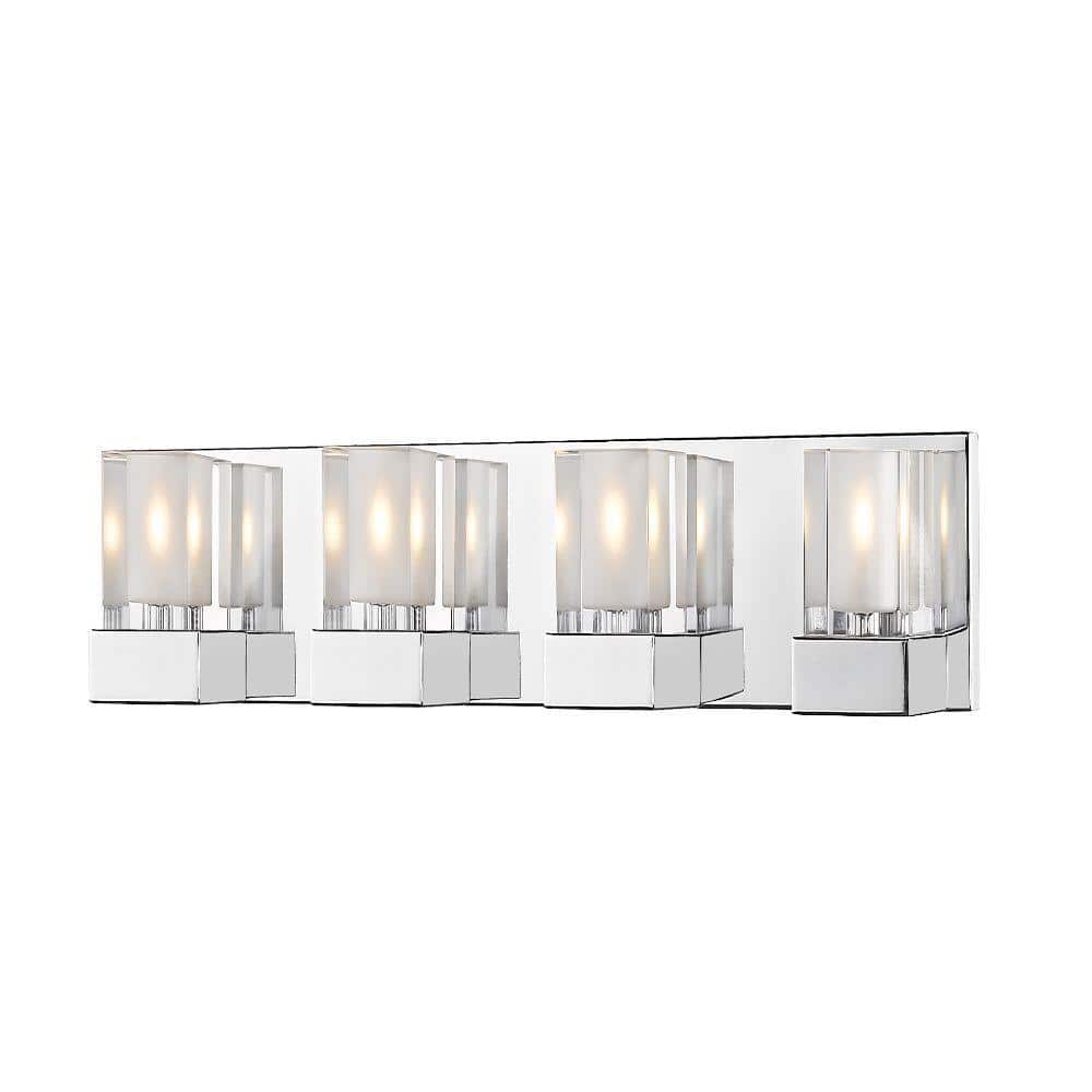 UPC 685659143058 product image for Filament Design 28 in. 4-Light Chrome Vanity Light with Clear and Frosted Crysta | upcitemdb.com