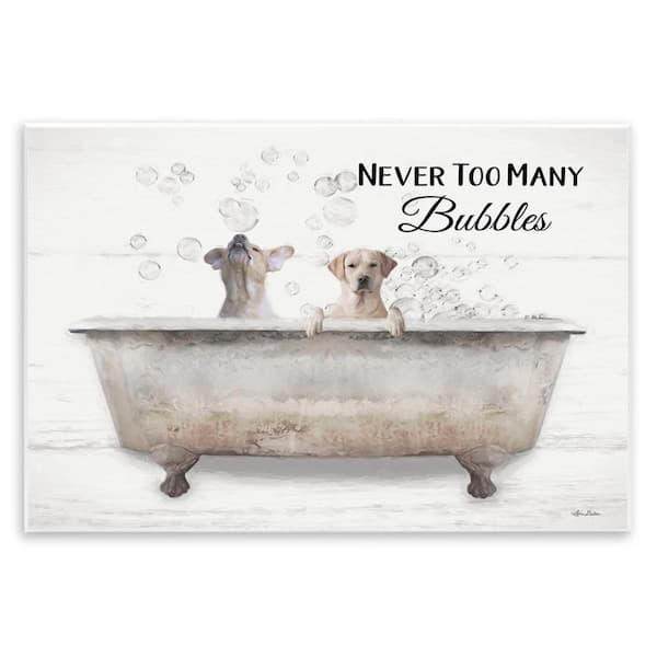 Never Too Many Bubbles Dogs by Lori Deiter Unframed Graphic Art Print Typography 10 in. x 15 in.