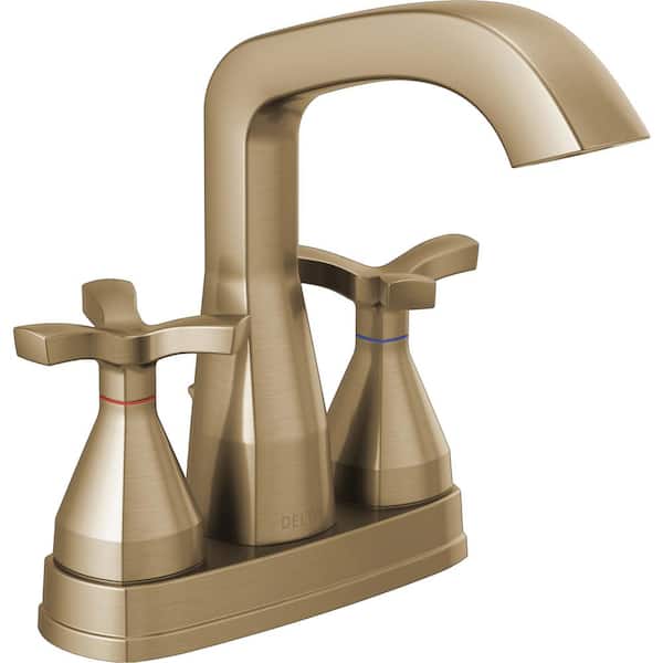 Delta Stryke 4 in. Centerset 2-Handle Bathroom Faucet in Champagne Bronze