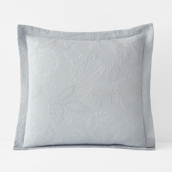 The Company Store Putnam Matelasse Sterling Gray Cotton Single Euro Sham