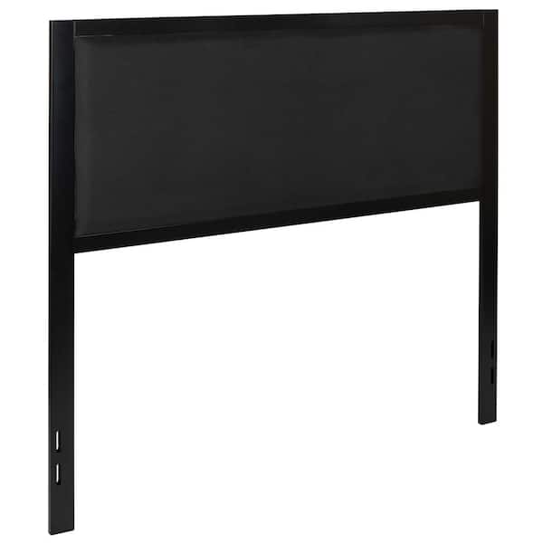Carnegy Avenue Melbourne Metal Upholstered Full Size Headboard in Black Fabric