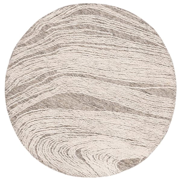 SAFAVIEH Abstract Charcoal/Ivory 6 ft. x 6 ft. Classic Marble Round Area Rug