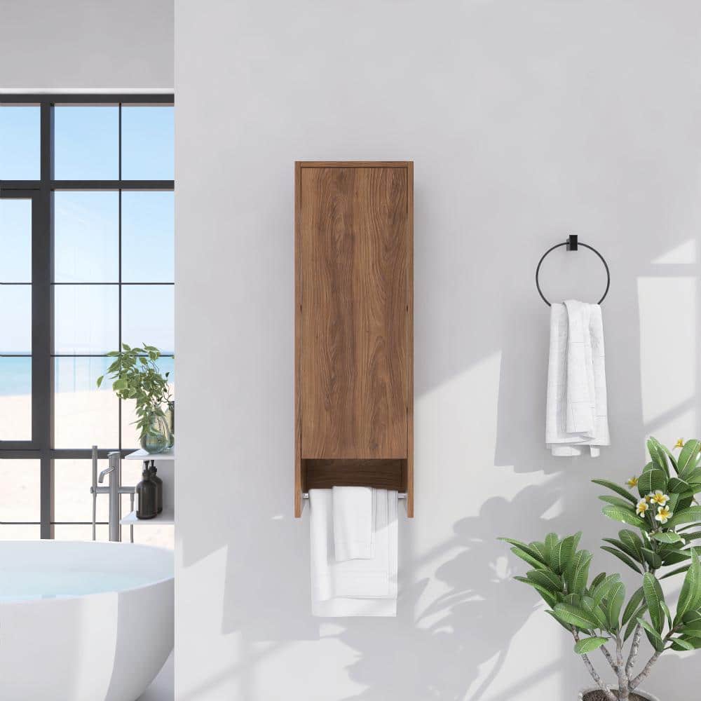 12 Inch Wall Mounted Side Cabinet With Soft Closing Door, Internal Shelf and Towel Rack price history on PriceWatchPro