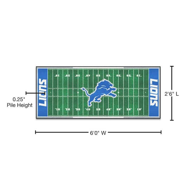 Detroit Lions 3 ft. x 6 ft. Football Field Rug Runner Rug