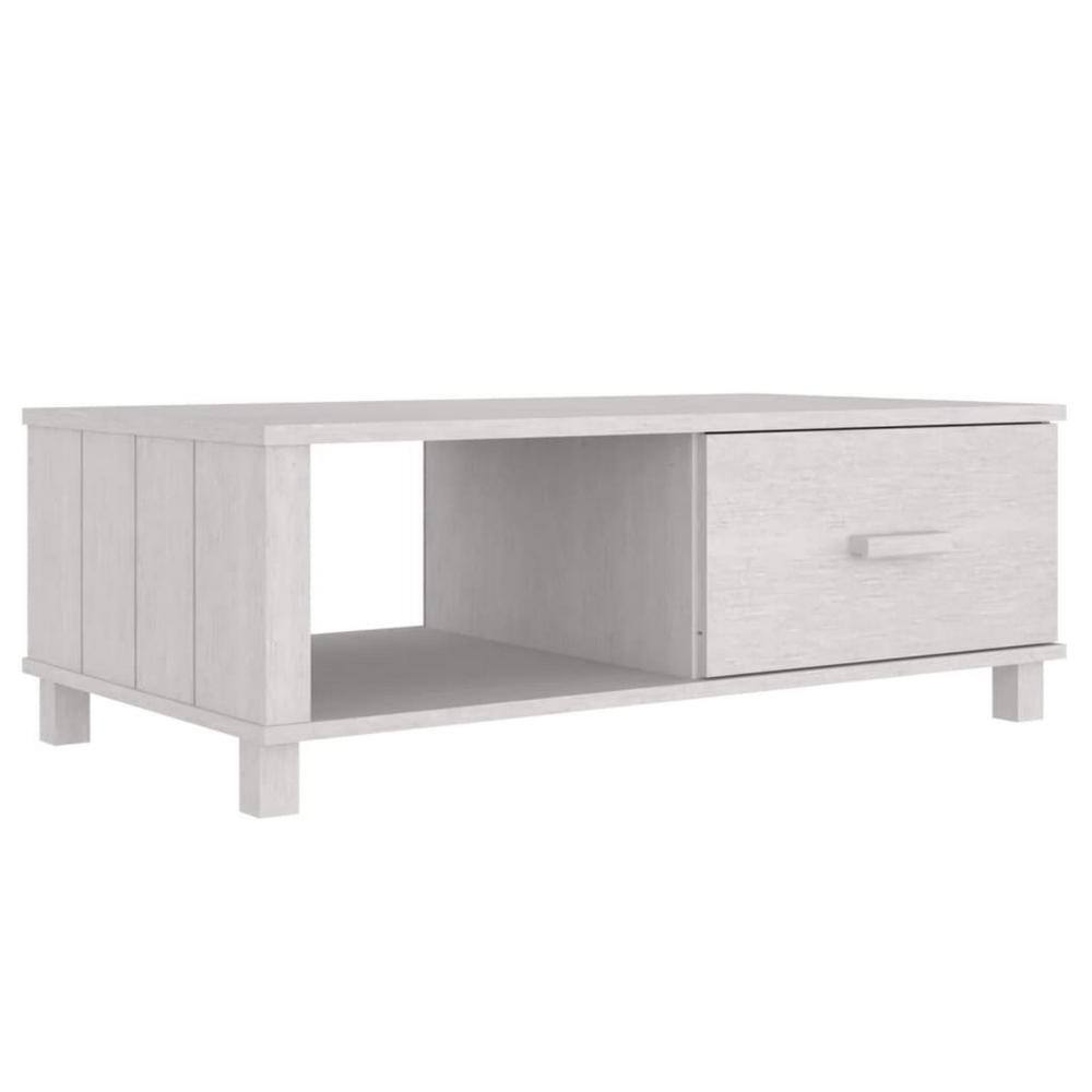 21.7 in. White Rectangle Wood Coffee Table with 5 Drawers