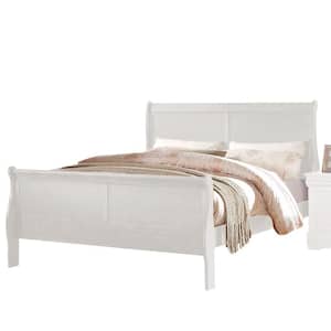 Louis Philippe 62W White Queen Non-Upholstered Wood Frame