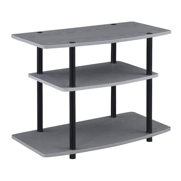 Convenience Concepts Design2Go 31.5 in. W Gray and Black TV Stand with 3-Tiers fits up to a 32 in. TV