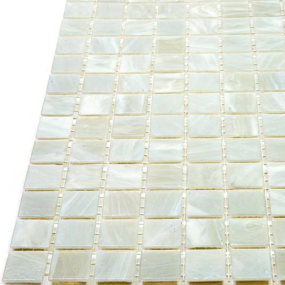 Celestial Pastel Gray Iridescent Glass Mosaic Tile