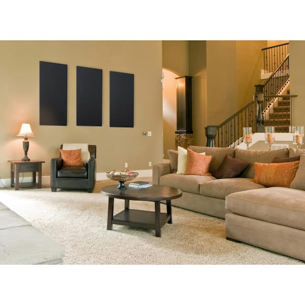 Black Fabric Square 24 in. x 24 in. Sound Absorbing Acoustic Panels (2-Pack)