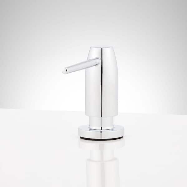 Contemporary Sink Mount Soap Dispenser in Chrome