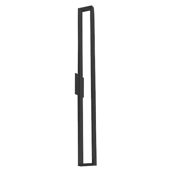 KUZCO Swivel 48 in. 1-Light 52-Watt Black Integrated LED Wall Sconce