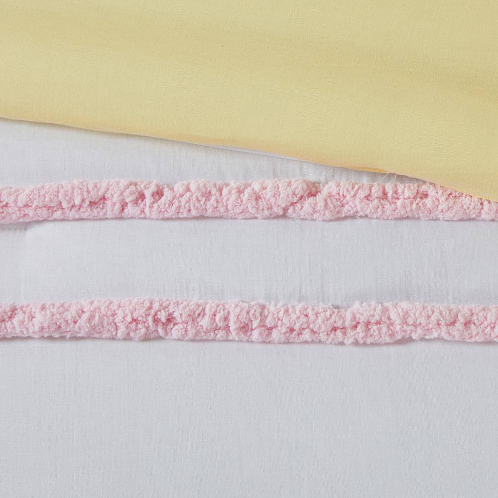 Full Pink Cotton Down Alternative Reversible Comforter Set