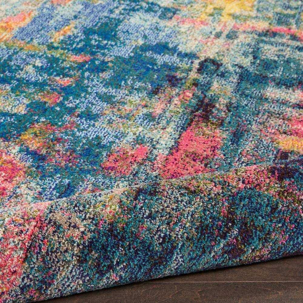Blue Abstract Tufted Synthetic 5' x 7' Area Rug