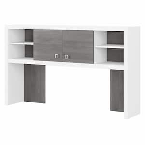 Echo Pure White/Modern Gray Computer Desk Hutch