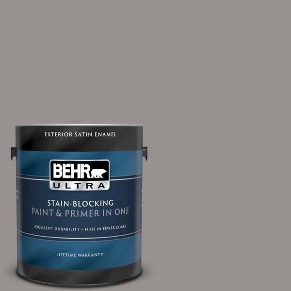 BEHR ULTRA 1 gal. #UL260-5 Elephant Skin Satin Enamel Exterior Paint and Primer in One