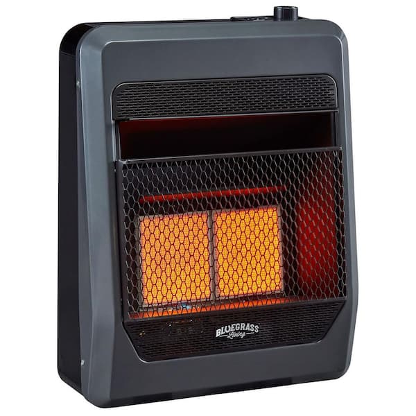 BLUEGRASS LIVING Natural Gas Vent Free Infrared Gas Space Heater With Blower and Base Feet - 20,000 BTU