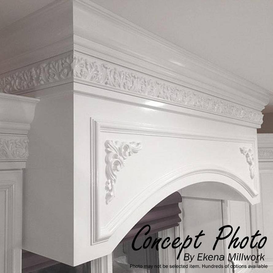 Gray Primed Polyurethane Scroll Right Onlay, 3'' x 5.625''