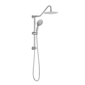 5-Spray Patterns with 2.5 GPM 10 in. Wall Mounted Hand Shower Dual Shower Heads in Chrome