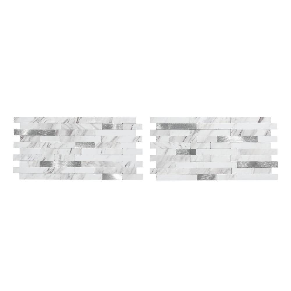 Smart Tiles Subway Sora 10.95 in. x 9.70 in. Peel and Stick Self-Adhesive Decorative Mosaic Wall Tile Backsplash (4-Pack) - Beige - Glossy