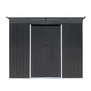 8 ft. W x 6 ft. D Metal Shed with Double Door in Black (48 sq. ft.)