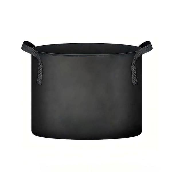 6-Pack 5 Gallon 300g Thick Heavy Duty Nonwoven Fabric Plant Grow Bag with Nylon Handles in Black