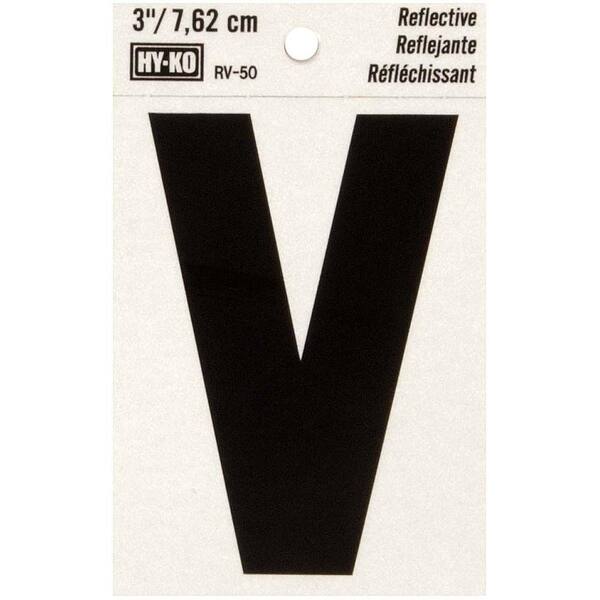 HY-KO 3 in. Vinyl Reflective Letter V