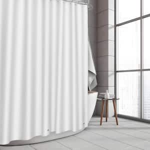 Raystar 70 in. x 72 in. Shower Curtain Liner PEVA in White and Black Shower Curtain Plaid with 12-Hooks