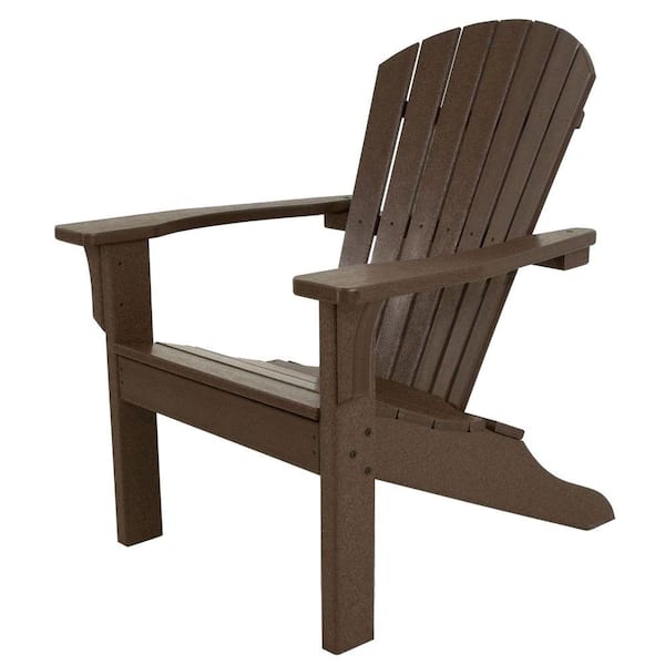 Ivy Terrace Classics Mahogany Shell Back Plastic Patio Adirondack Chair
