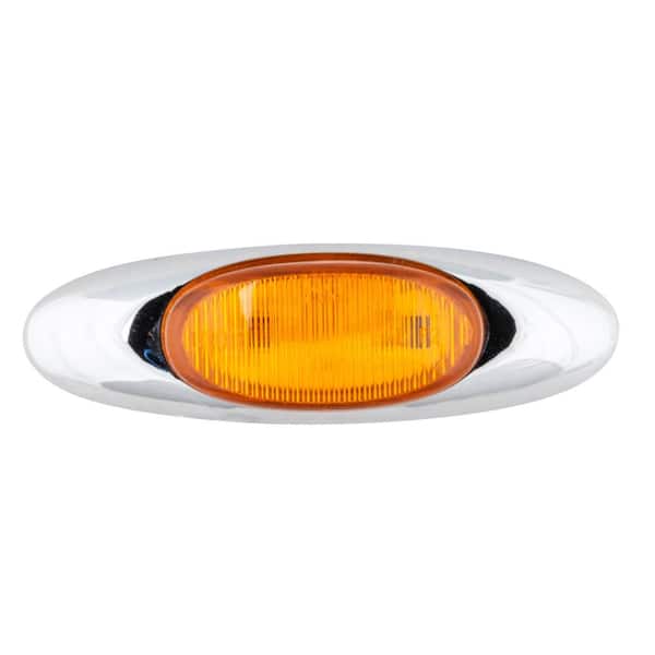 Grote MicroNova LED Clearance Marker Light-Amber with Chrome Bezel